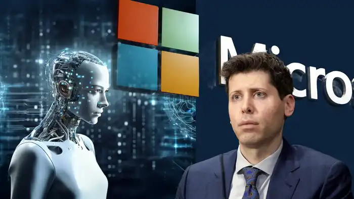 logo di microsoft e sam altman