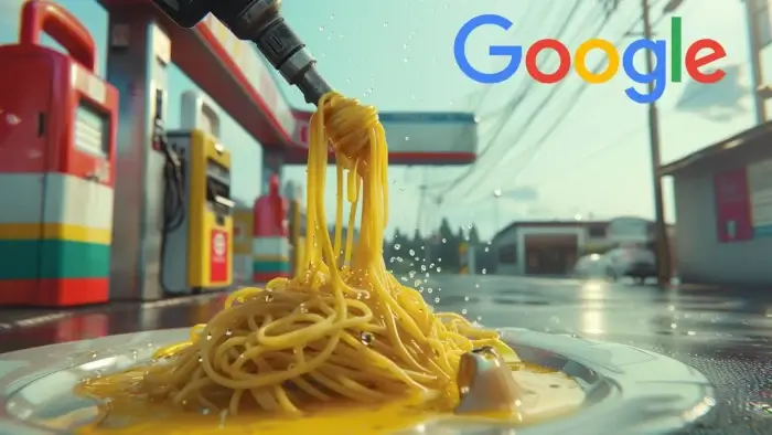 un piatto di pasta in una pompa di benzina