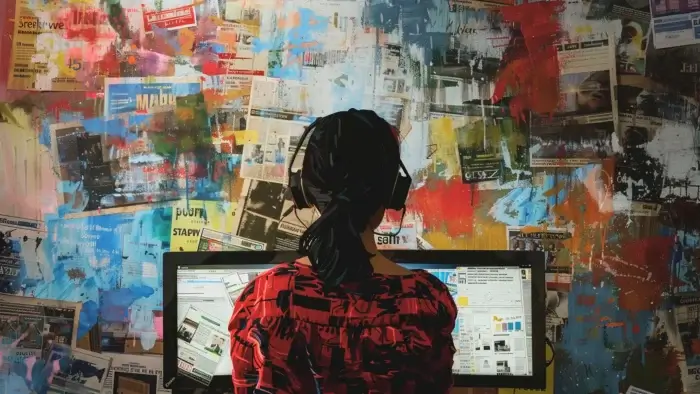 una ragazza al computer